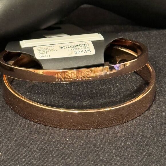 Lane Bryant Set of 2 Rose Gold Bangle Bracelets INSPIRE - Picture 5 of 6